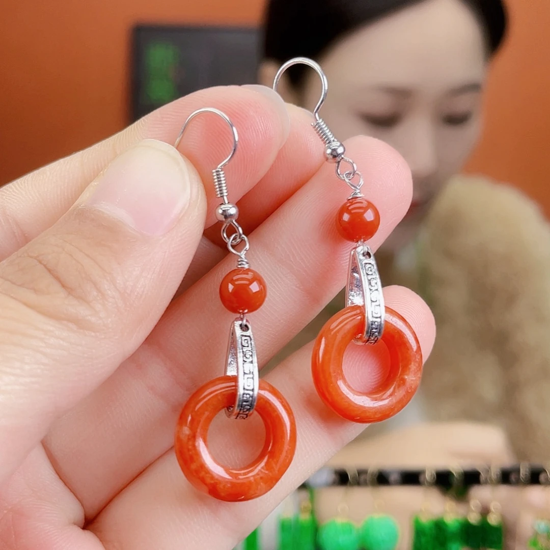 翡翠未镶嵌耳饰饰品