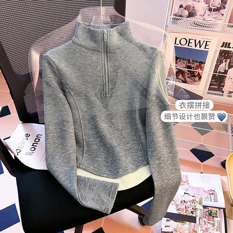 2025年春秋新款时尚气质百搭减龄显瘦卫衣长袖洋气打底T加绒9938