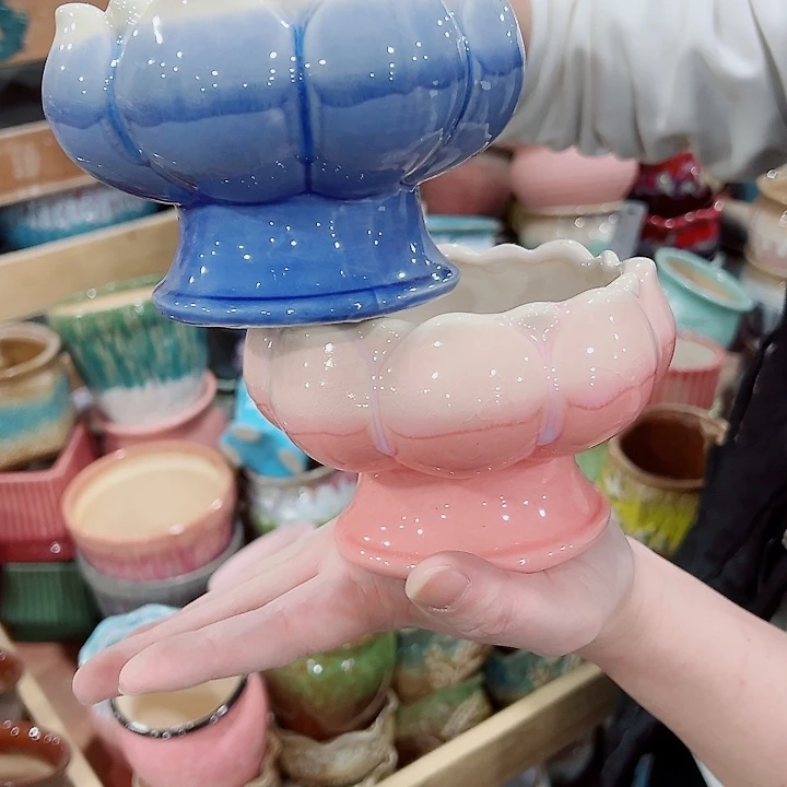 有孔，凑单福利满10元发货陶瓷多肉花盆！