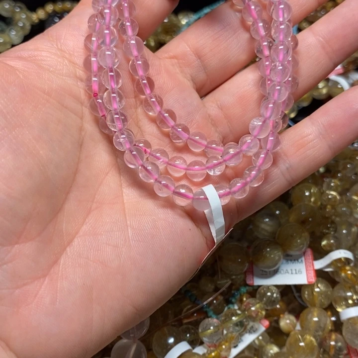 未镶嵌手链水晶天然粉晶