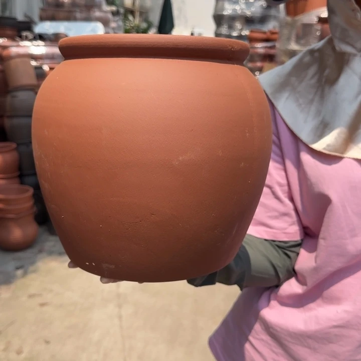 紫砂花盆口21高25宜兴紫砂瑕疵底部火裂