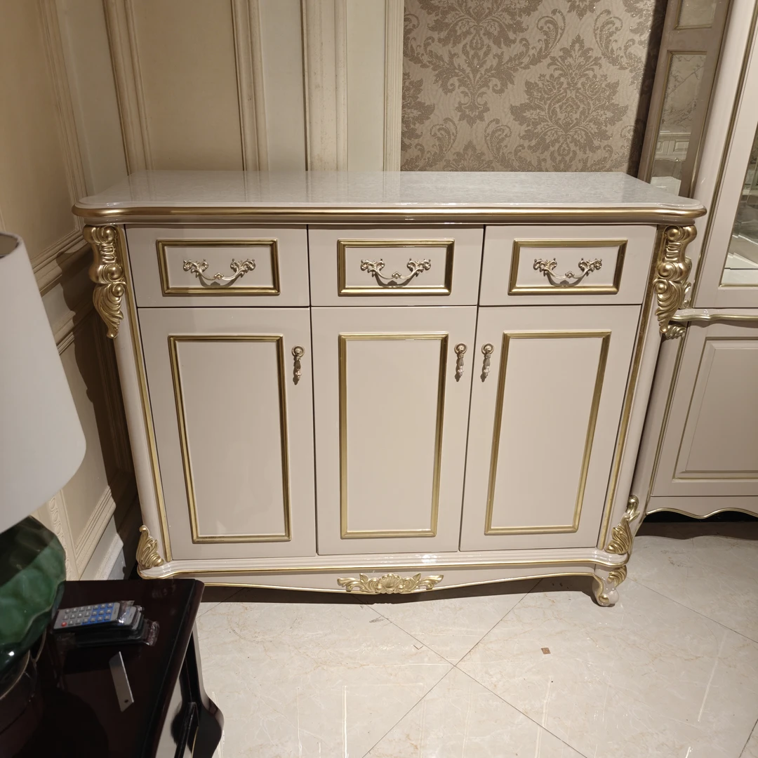 三门鞋柜1300*430*1110mm法式入户描金隔断