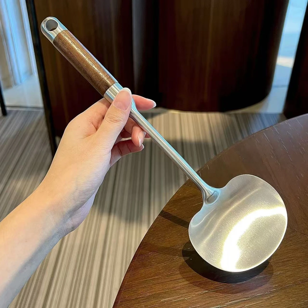 蘑菇铲家用厨房炒菜铲长柄烹饪锅铲煎肉铲勺加厚家用不锈钢炒勺