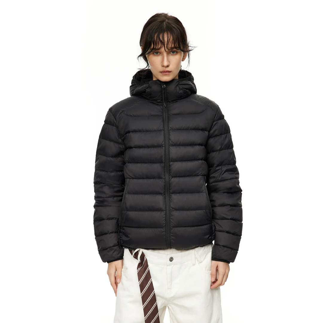 男道美式90白鸭绒轻薄连帽排骨羽绒服男女冬季防寒保暖情侣外套潮