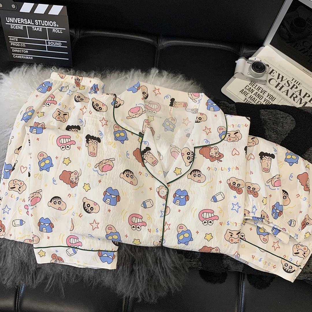 【动感超人】夏季短袖三件套云朵绵休闲韩版ins少女睡衣套装家居服