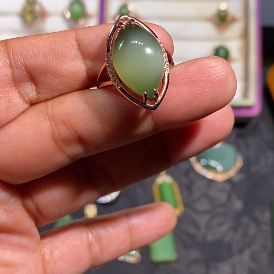 和田玉（碧玉）颈饰银S925镶嵌