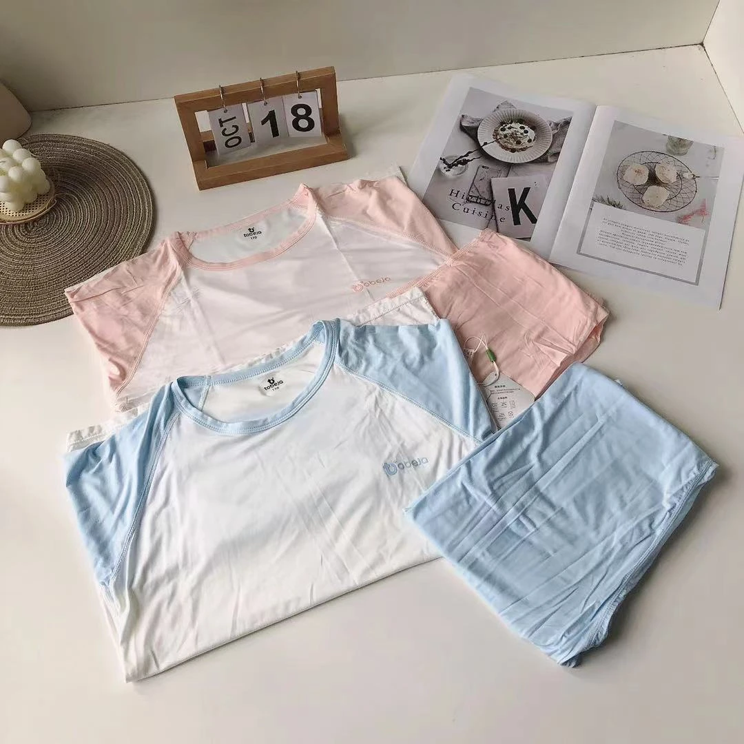 A03彤蓓大童插肩袖字母九分家居套装