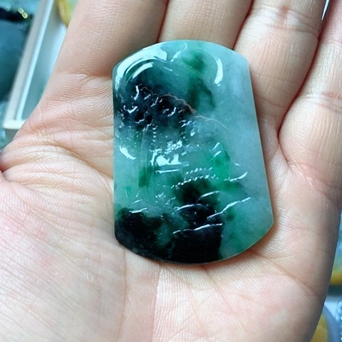 翡翠颈饰未镶嵌天然缅甸翡翠a货