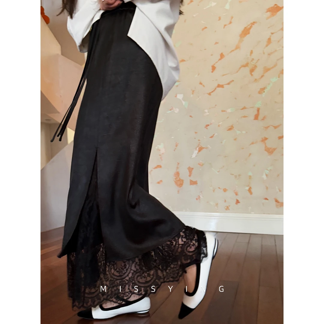 应小姐【艾丽丝】微胖大码女装显瘦气质春季设计感蕾丝休闲百搭半裙