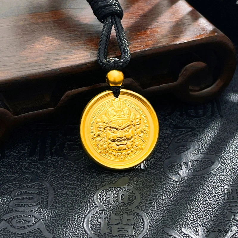 水贝黄金批发黄财神挂坠手工传承简约百搭经典古法【配黑绳】