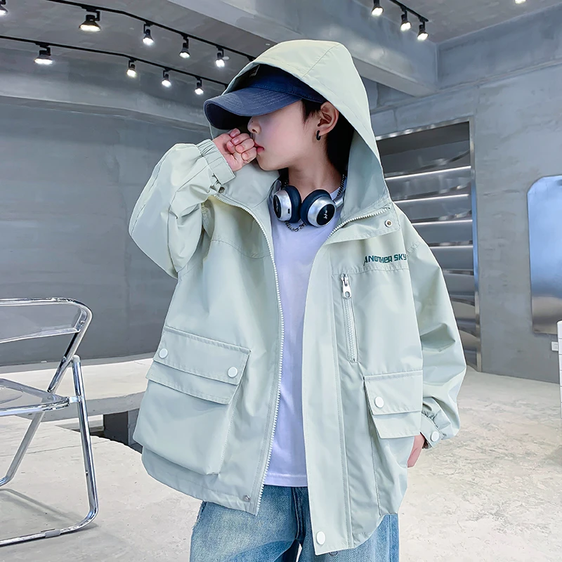 2025春季新款连帽外套男童春秋款中大童户外运动夹克K243WT4568