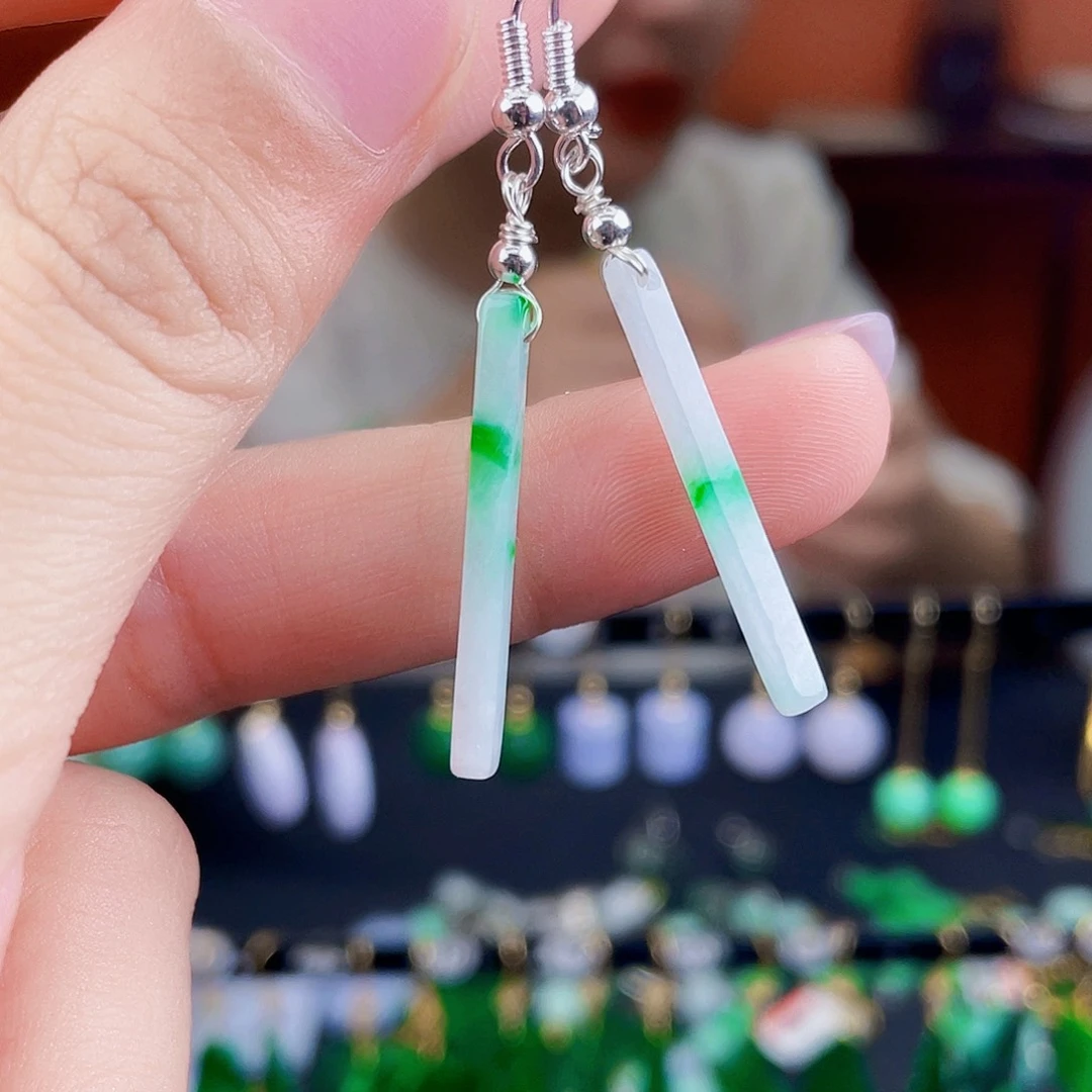 翡翠未镶嵌耳饰饰品