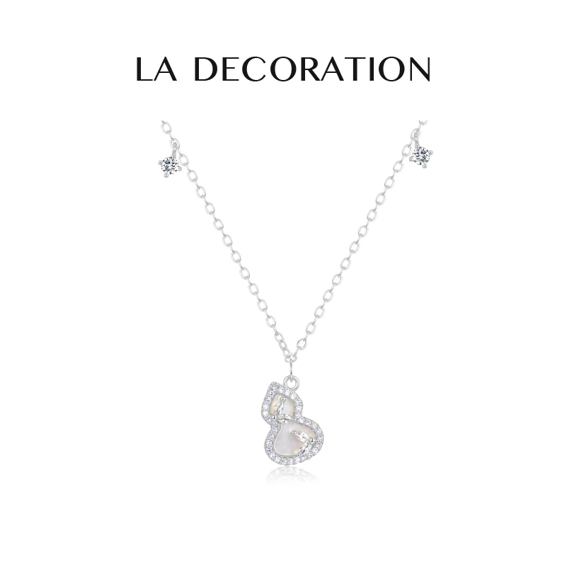 LADECORATION 铜项链 设计师品牌锆石葫芦项链气质时尚简约