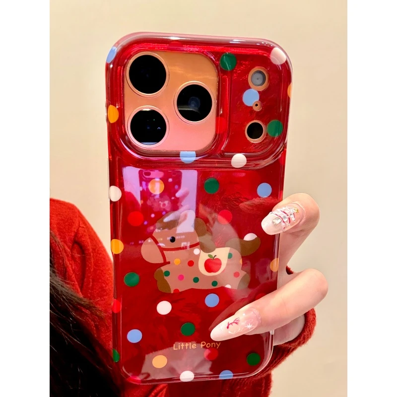 适用苹果iphone17promax波点小马16pro创意15ins可爱防摔14手机壳