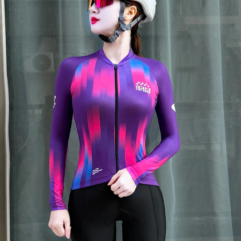 【耀焰】春夏季薄款女款长袖骑行服透气速干公路山地自行车单车上衣