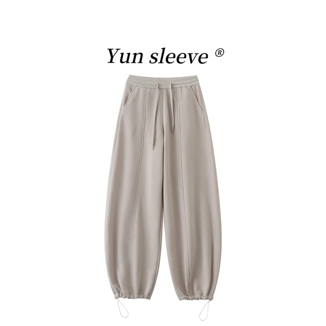 冬季新款2025韩版潮流宽松慵懒风卫裤可抽绳款显瘦裤子D2538