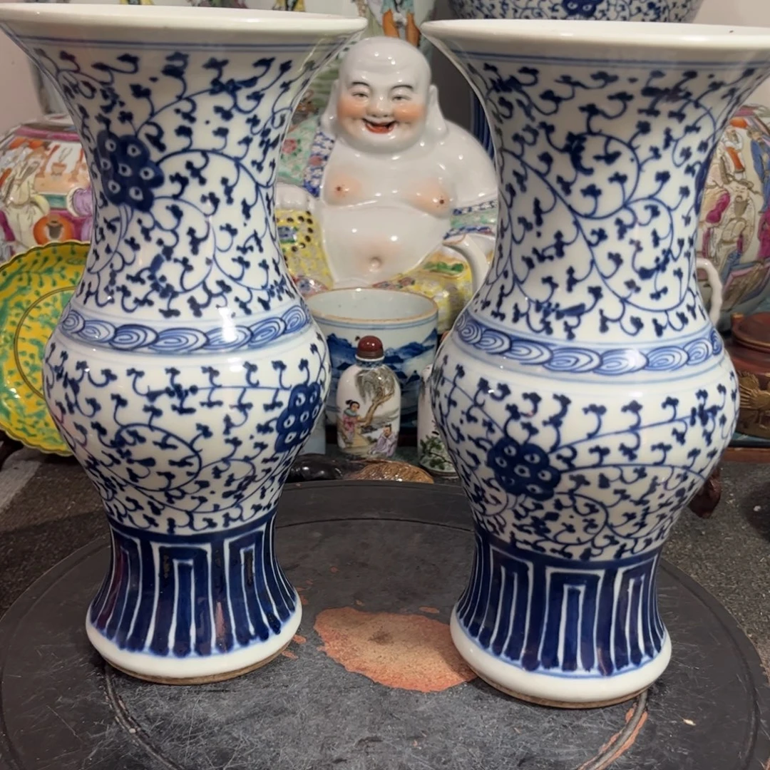 青花花斛一对全品