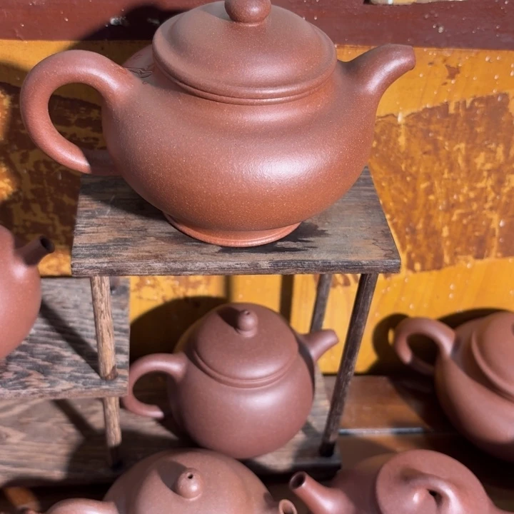 紫砂茶壶紫泥底槽青掇支240cc