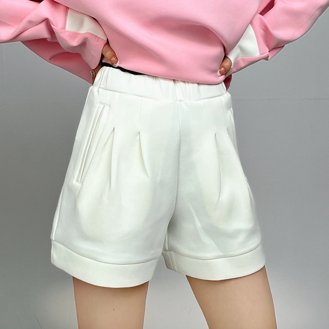 2025早秋百搭时尚中高腰修身显瘦休闲短裤LJ9801