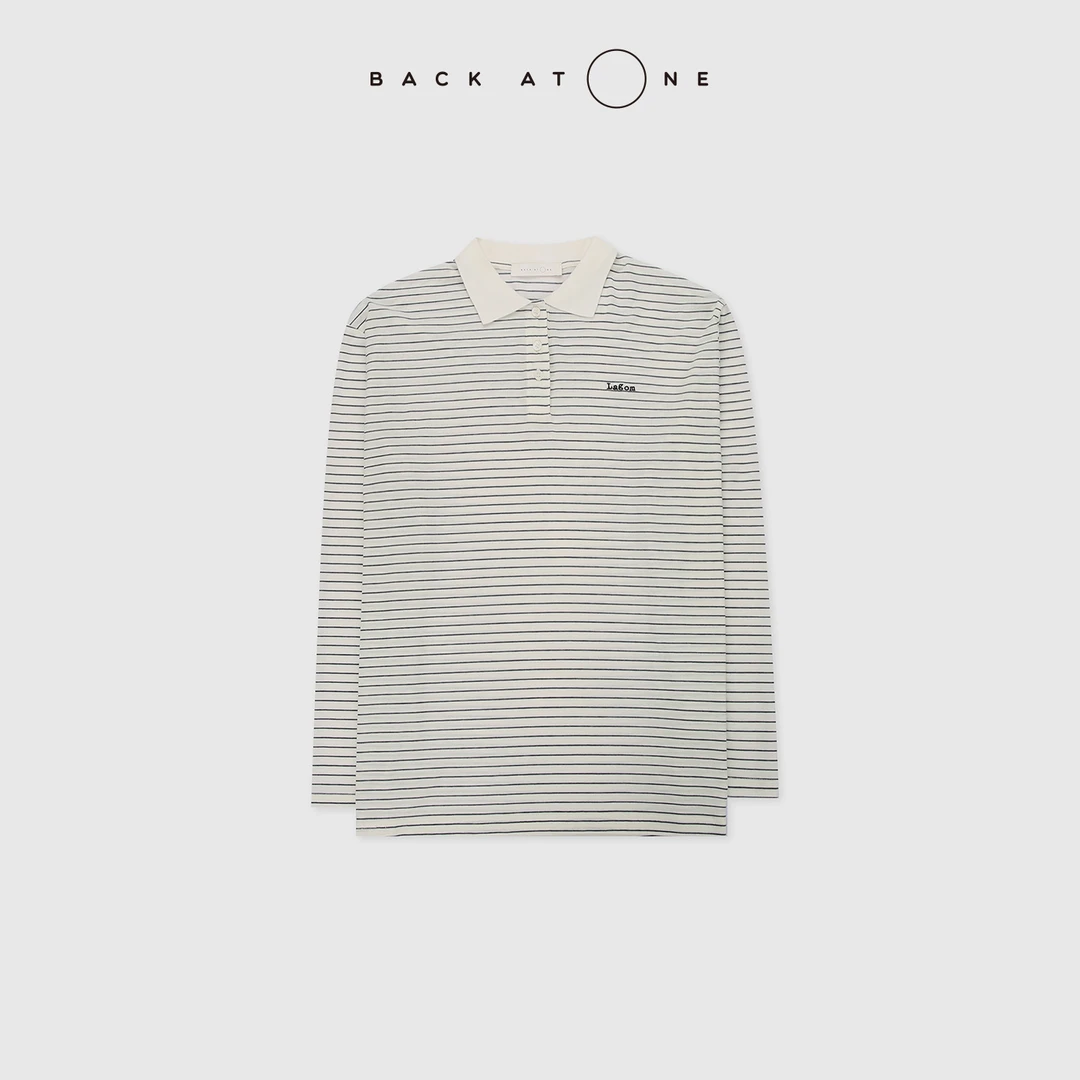 BackAtOne“读光记”时尚休闲百搭条纹Polo领长袖T恤 BFF-1BB017C-K