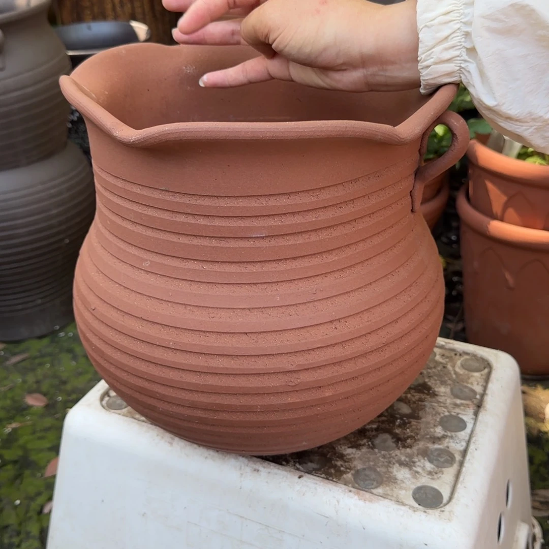 紫砂花盆口27高27宜兴紫砂