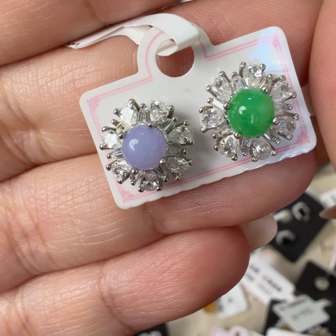 翡翠银S925镶嵌戒指8072