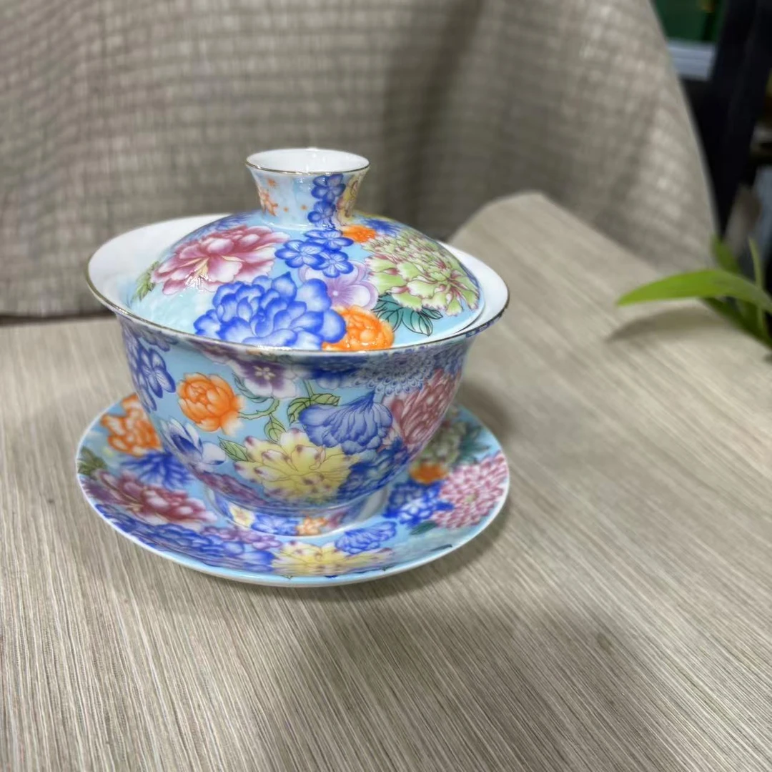 【中国邮政专属链接】珐琅彩三才盖碗4676