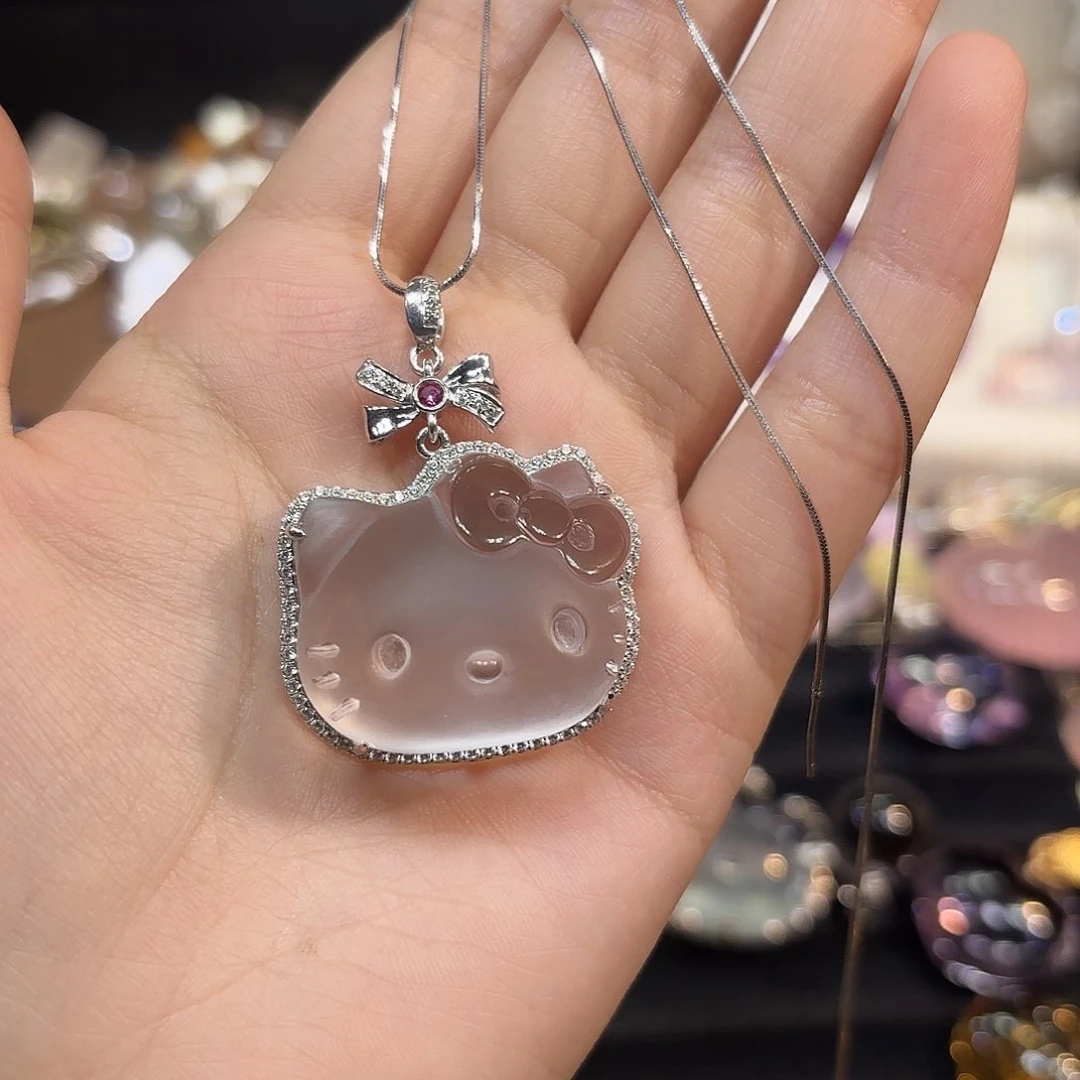 o***！银S925镶嵌颈饰水晶吊坠