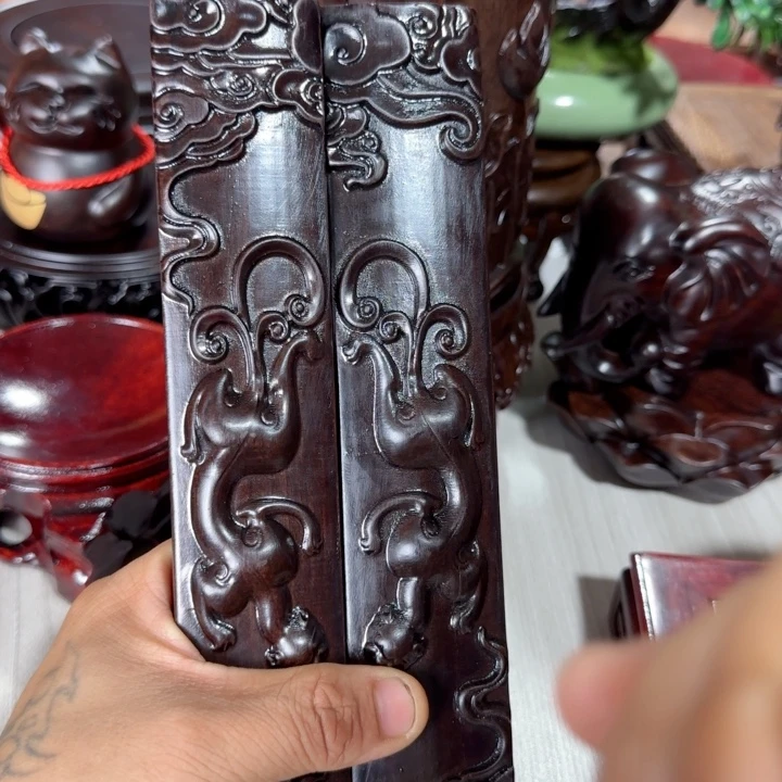 琉璃手工艺品红木工艺品摆件