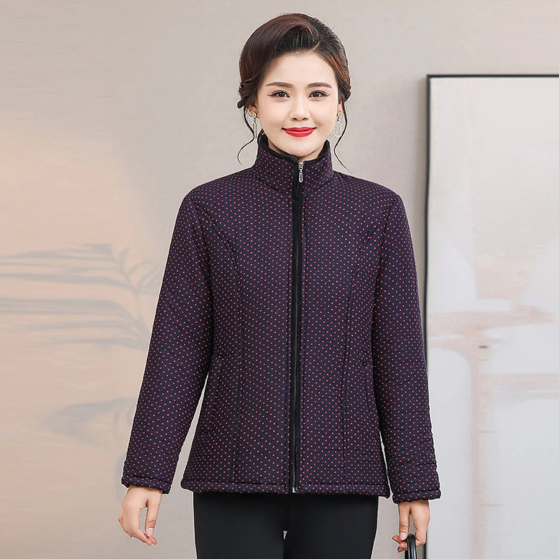 中老年女装棉服时尚休闲百搭气质2024冬季新款老年人保暖棉衣