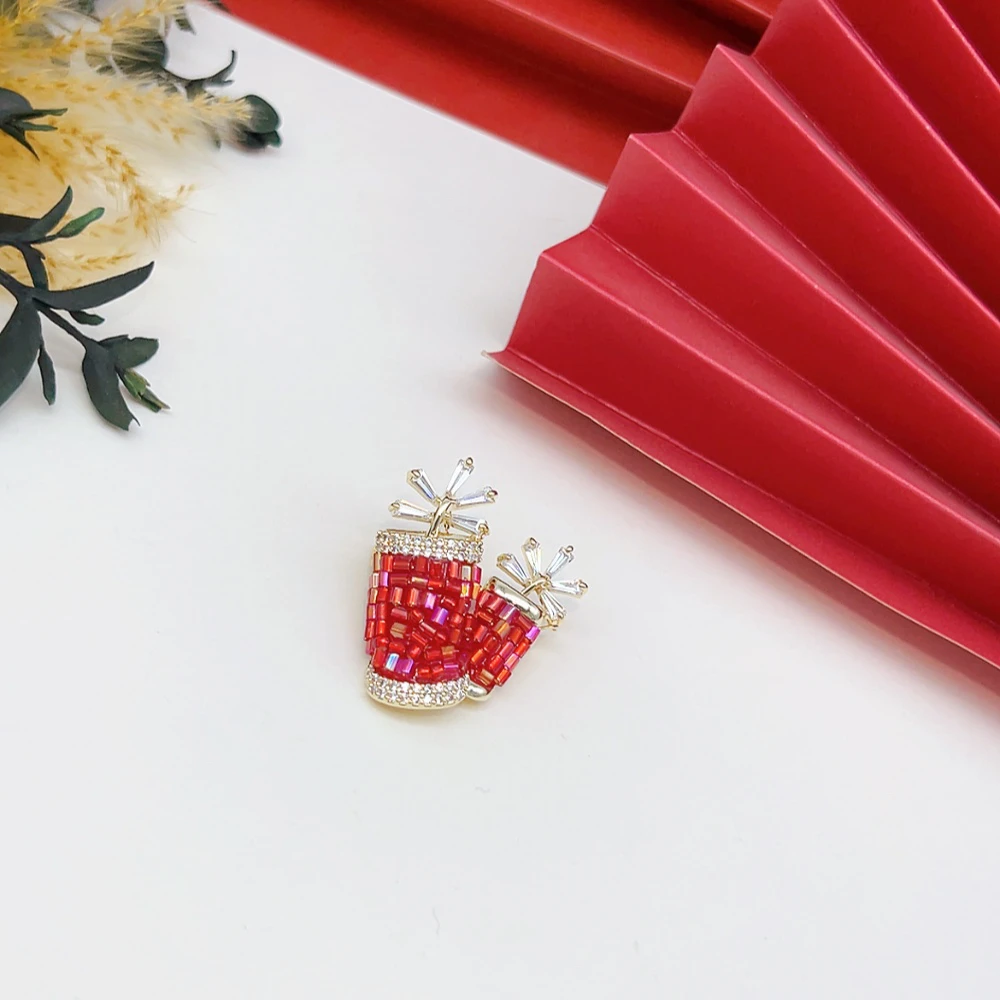 铜合金仿水晶胸针 02574 好啊商店 水J红爆竹胸针