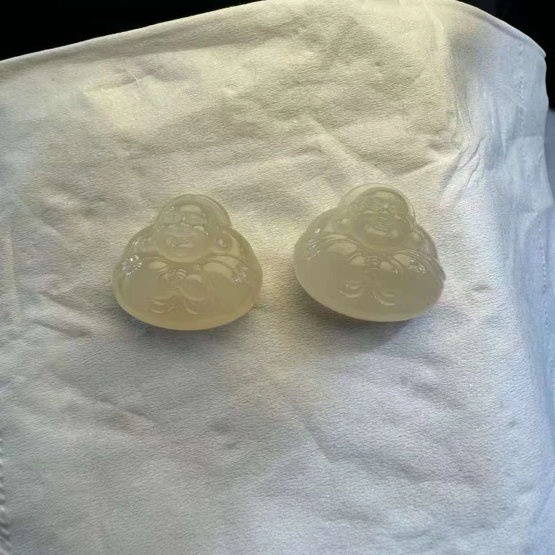 【和田玉冰藕粉抱抱佛吊坠】松柏珠宝 多样性发货一件 送编绳