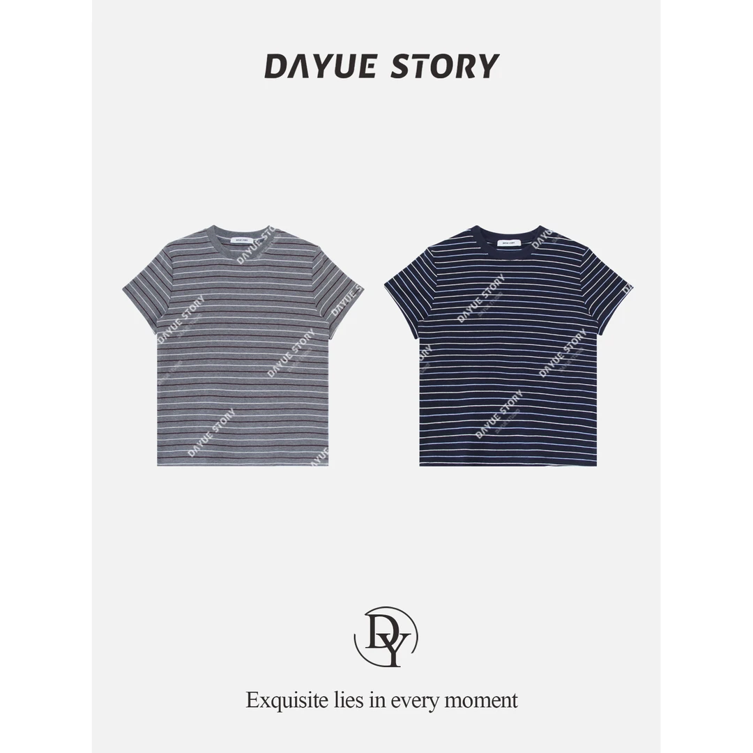 DAYUE【海岛小调】条纹控狂喜~太好穿啦！髙定韩版撞色条纹T恤上衣