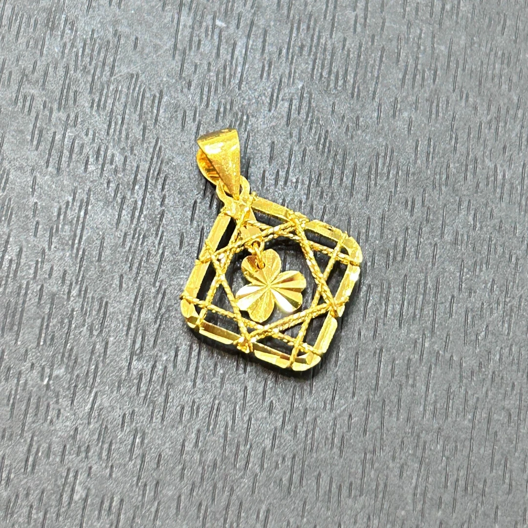 【木子专享】足金999投资金攒黄金三叶草菱格ZBHJD1664克重多退少补
