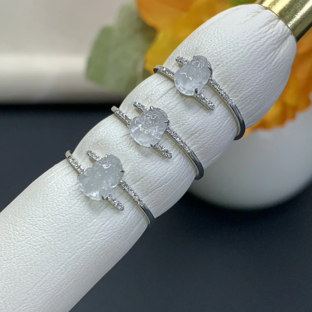 翡翠戒指18K金镶嵌（多样性发其一）LF19