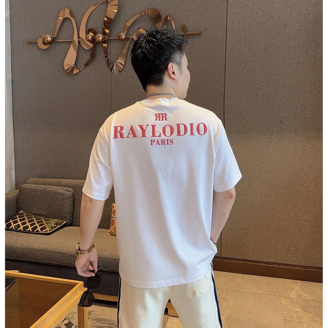 2025男士夏季宽松口袋印花圆领T恤时尚休闲潮牌短袖百搭潮流半袖