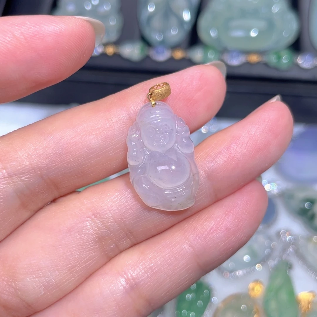 颈饰18K金镶嵌翡翠翡翠