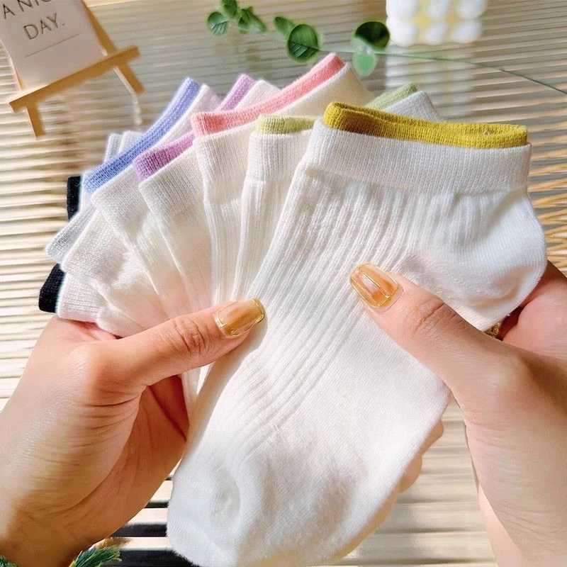 白色短袜子女夏季薄款纯棉吸汗防臭透气低帮女士可爱短筒袜ins潮