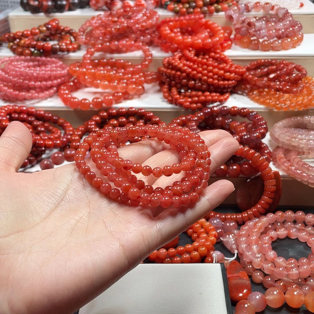 南红玛瑙未镶嵌手链
