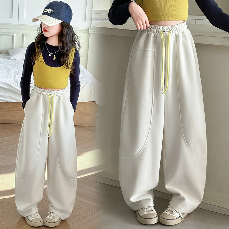 女童裤子2025新款网红中大童洋气儿童休闲裤小女孩春秋款弯刀裤潮