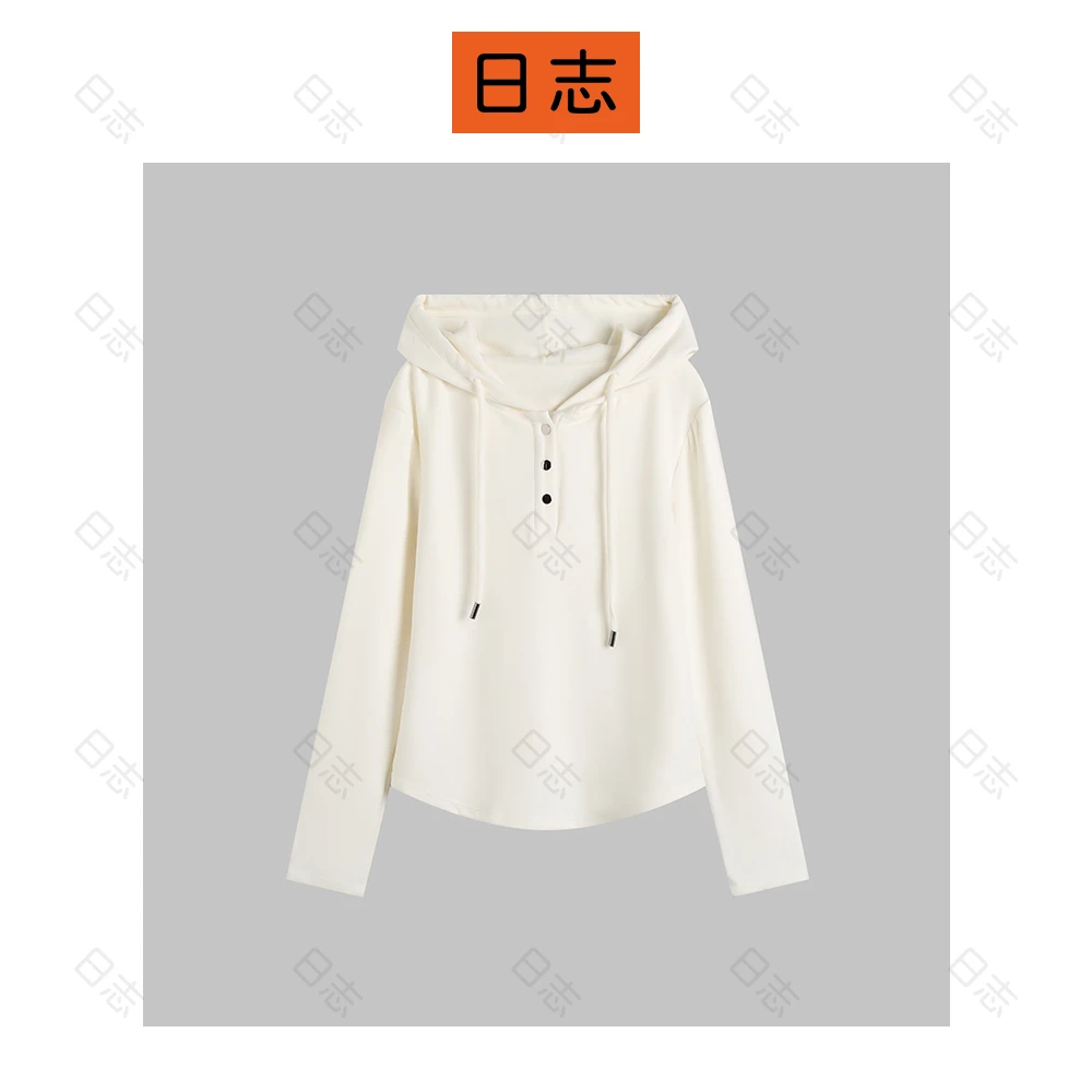 日志山羊绒百搭内搭外穿轻奢长袖宽松连帽女法式女针织衫DD53U356