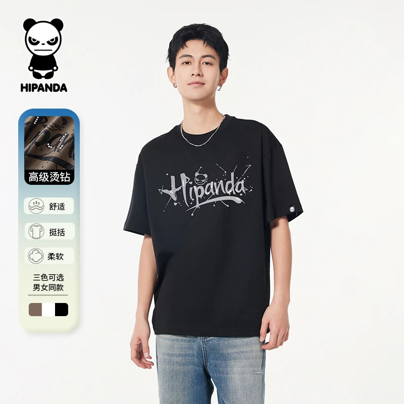 HiPanda夏季通用印花LOGO短袖简欧风T恤透气户外半袖潮流柔软男士