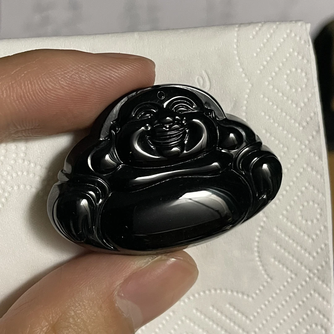 天然翡翠a货 佛公玉坠h