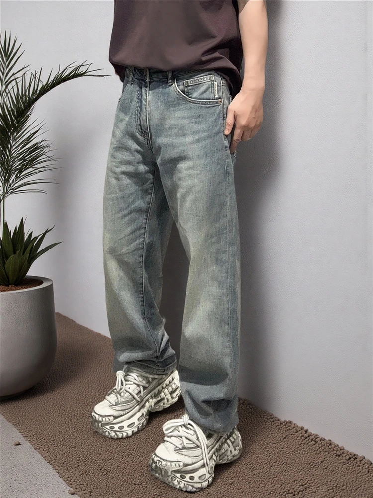 夏季新款青年水洗直筒高端韩版牛仔裤男个性长裤简约百搭舒适休闲