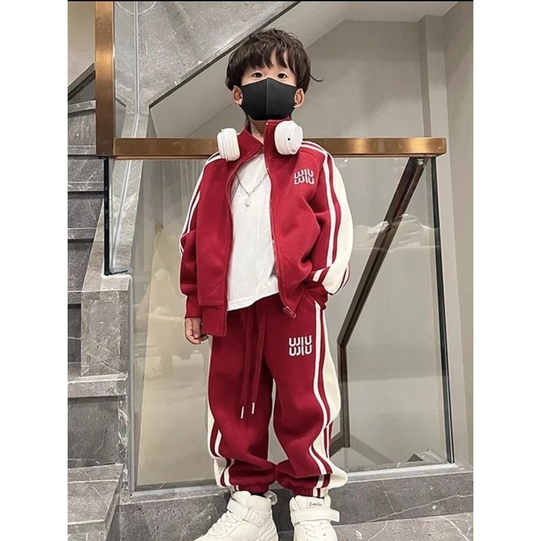 范哲萨男孩春季套装2025新款儿童春秋季运动衫帅气立领开衫时尚男