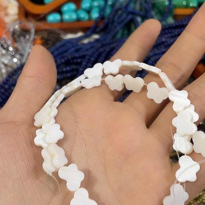 用***4合金玛瑙/玉髓珠宝半成品一条横孔贝壳蝴蝶