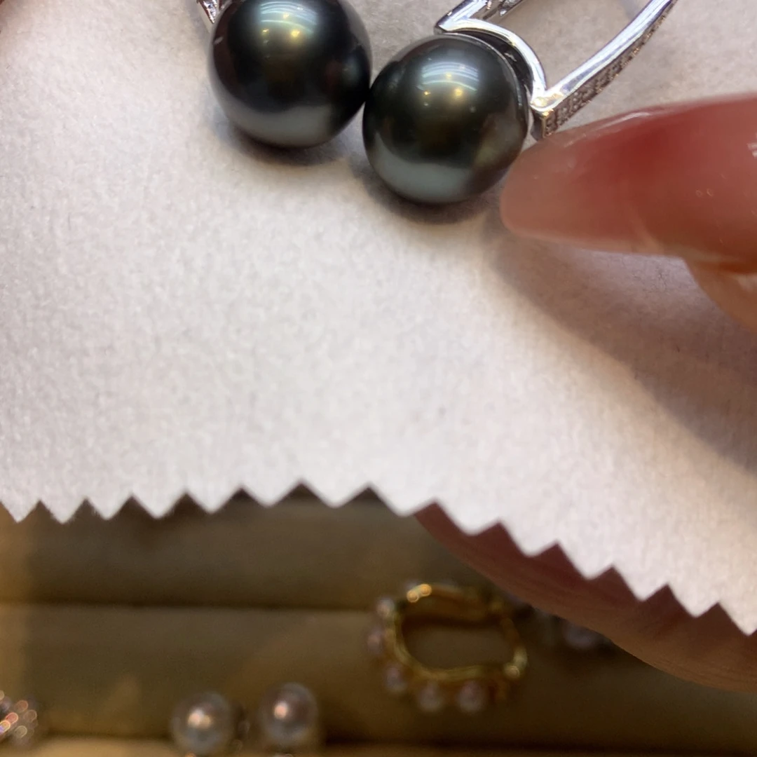 银S925镶嵌耳饰海水珍珠