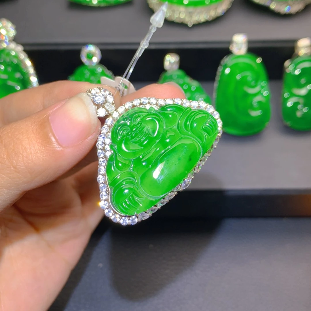 【闪购商品】吊坠(不含链)银S925镶嵌翡翠