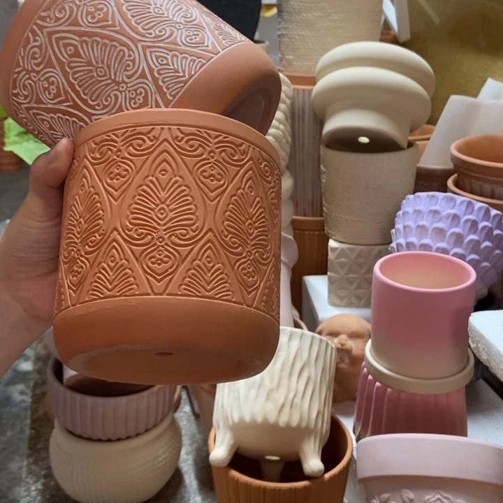 12×12几何直筒复古+红陶2个
