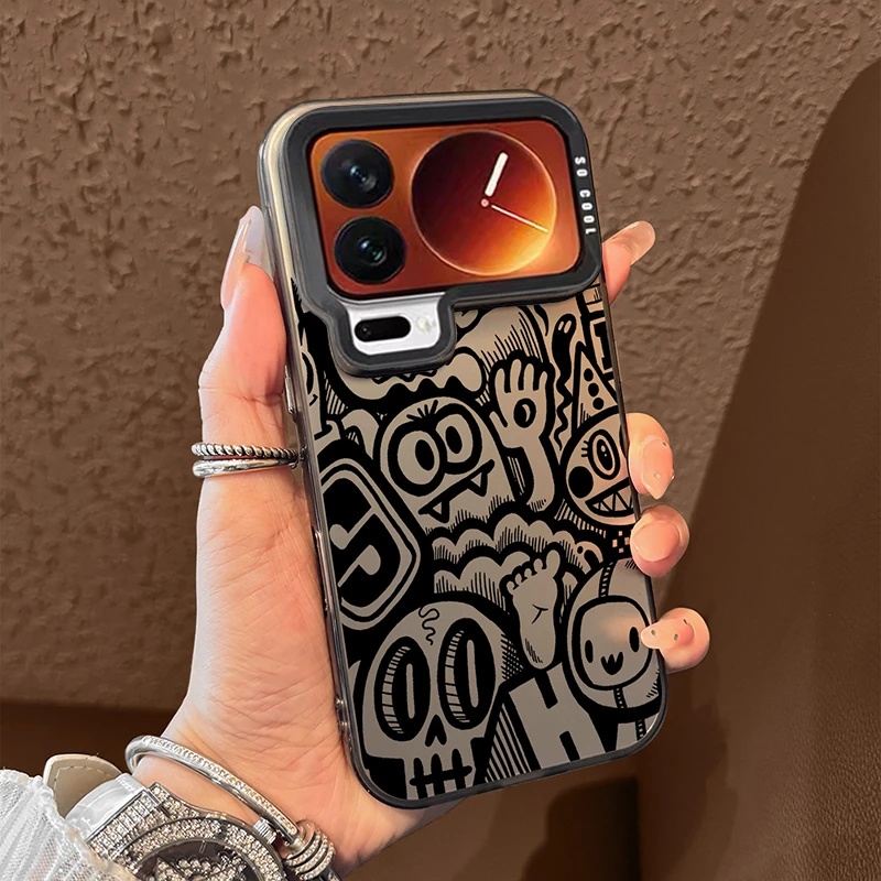 涂鸦线条适用小米17promax手机壳xiaomi17创意15防摔ultra高级感